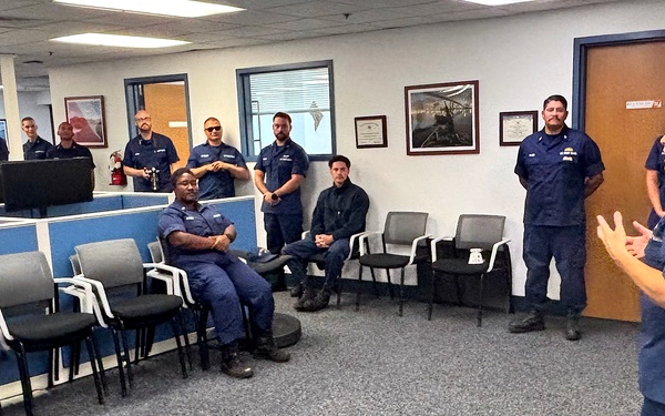 The Chaplain of the Coast Guard visits with Coast Guard Sector Los Angeles-Long Beach for wellness to members in operations.