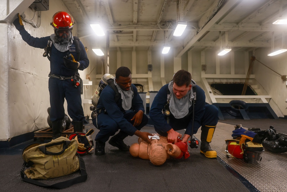 Iwo Jima Sailors Conduct General Quarters Drill