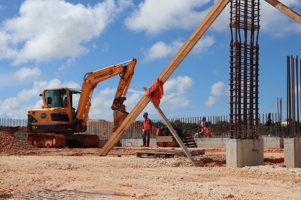 Construction Crews Make Progress on a New Build at Marine Corps Base Camp Blaz