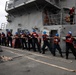 USS WAYNE E. MEYER SAILORS CONDUCT MAN OVERBOARD DRILL