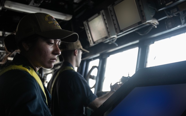 USS WAYNE E. MEYER CONDUCTS DAILY OPERATIONS