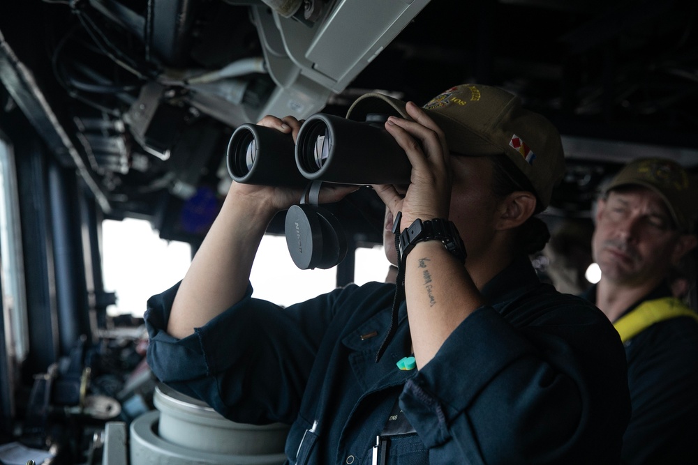 USS WAYNE E. MEYER CONDUCTS SEA AND ANCHOR EVOLUTION