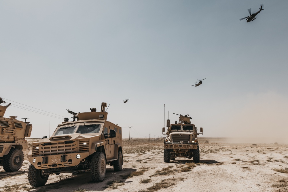 MRAPs and helicopters