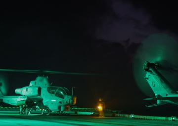 Night Time Flight Operations Aboard USS Iwo Jima