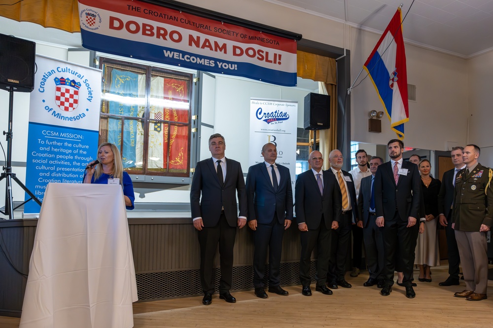 Croatian President Zoran Milanović visits Croatian Hall in Minnesota