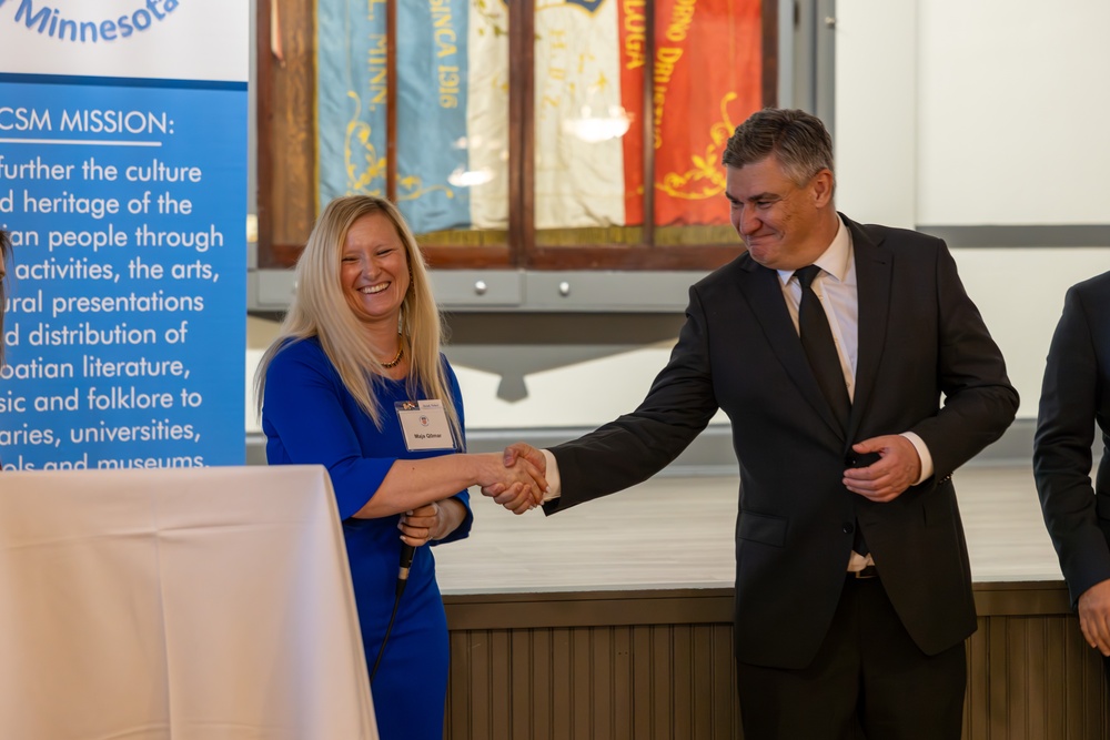 Croatian President Zoran Milanović visits Croatian Hall in Minnesota
