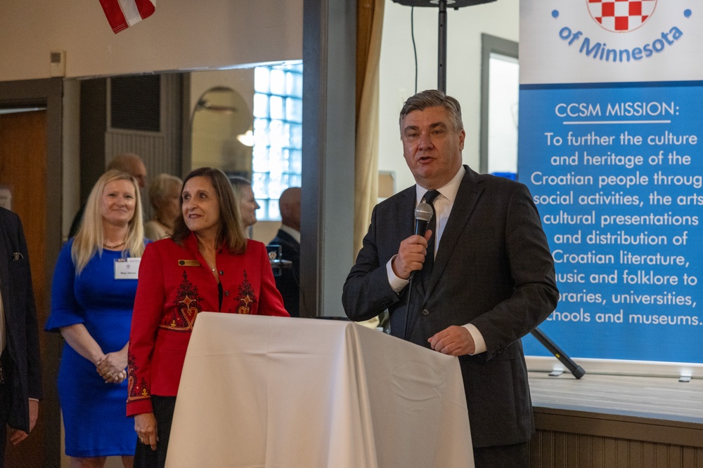 Croatian President Zoran Milanović visits Croatian Hall in Minnesota