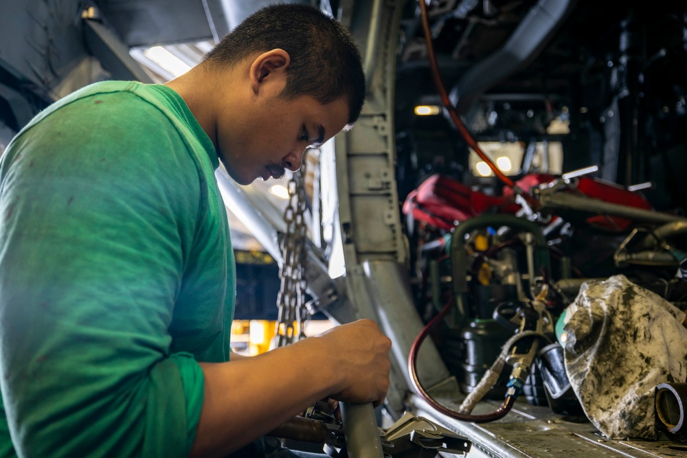 Aircraft Maintenance Aboard USS Iwo Jima