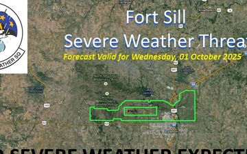 Fort Sill Severe Weather Threat Graphic 10/1/2025