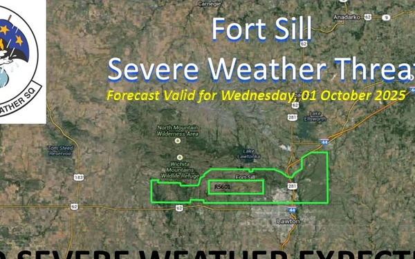 Fort Sill Severe Weather Threat Graphic 10/1/2025