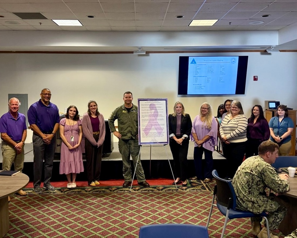 Naval Air Station Jacksonville Commanding Officer signs proclamation for Domestic Violence Awareness month