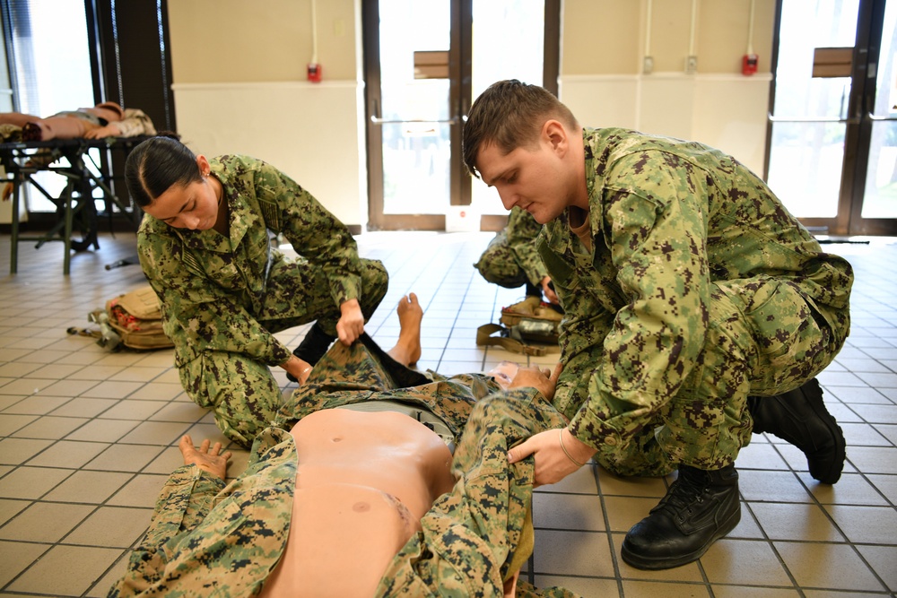Navy Corpsman in Pensacola Sharpen Life-Saving Skills Through Tactical Combat Casualty Care
