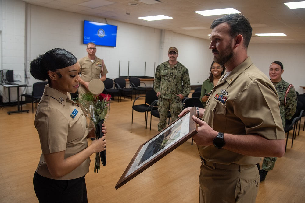 Machinist’s Mate 1st Class Tahirah Geter Advances and Reenlists in the Navy