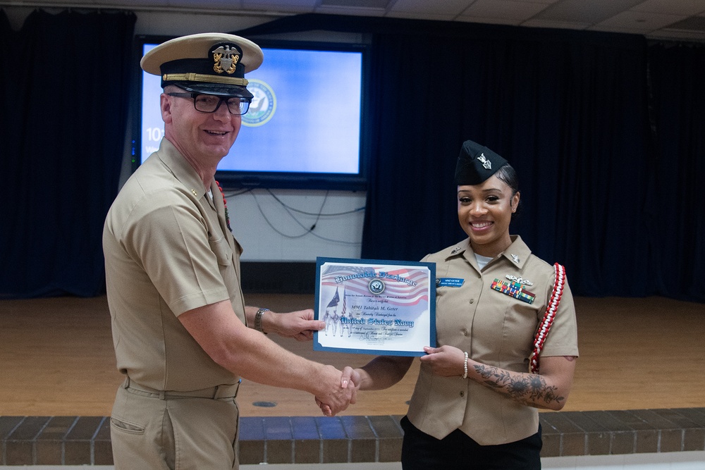 Machinist’s Mate 1st Class Tahirah Geter Advances and Reenlists in the Navy