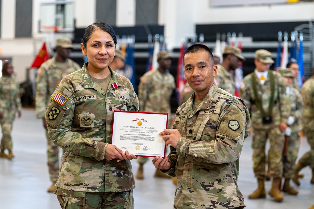 The 25th Transportation Battalion proudly welcomed Command Sgt. Maj. Melvin L. Romero as its new Senior Enlisted Advisor during a Change of Responsibility Ceremony at Camp Carroll on Oct. 1