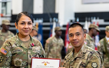 The 25th Transportation Battalion proudly welcomed Command Sgt. Maj. Melvin L. Romero as its new Senior Enlisted Advisor during a Change of Responsibility Ceremony at Camp Carroll on Oct. 1