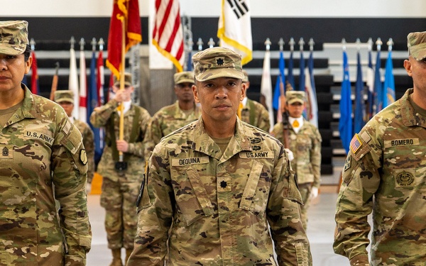 The 25th Transportation Battalion proudly welcomed Command Sgt. Maj. Melvin L. Romero as its new Senior Enlisted Advisor during a Change of Responsibility Ceremony at Camp Carroll on Oct. 1