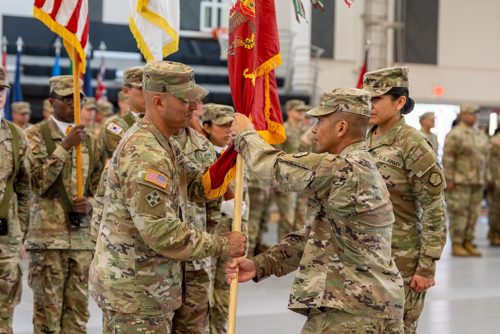 The 25th Transportation Battalion proudly welcomed Command Sgt. Maj. Melvin L. Romero as its new Senior Enlisted Advisor during a Change of Responsibility Ceremony at Camp Carroll on Oct. 1