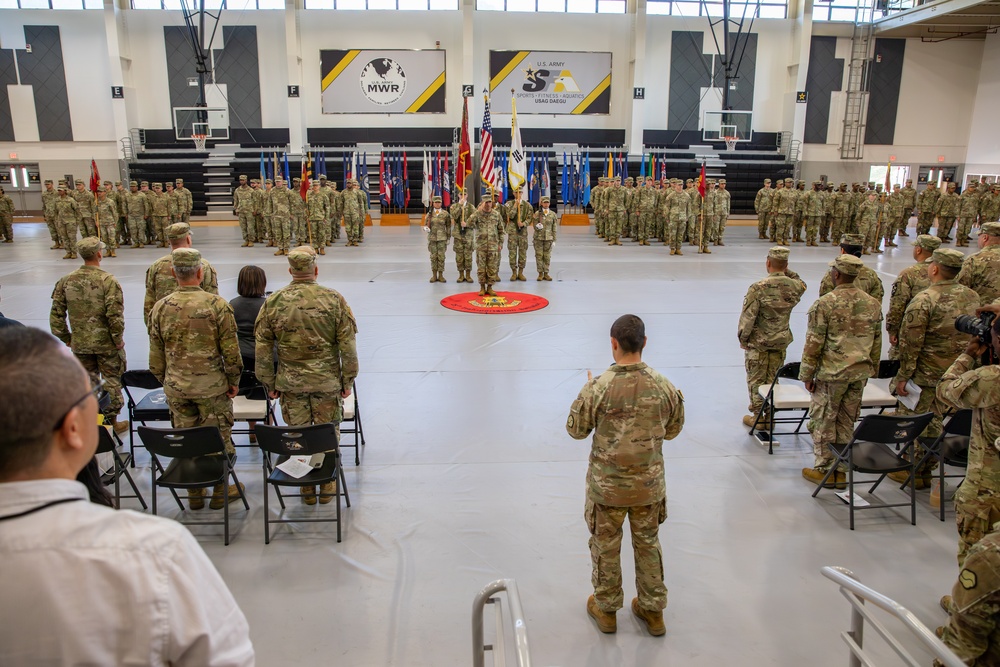 The 25th Transportation Battalion proudly welcomed Command Sgt. Maj. Melvin L. Romero as its new Senior Enlisted Advisor during a Change of Responsibility Ceremony at Camp Carroll on Oct. 1