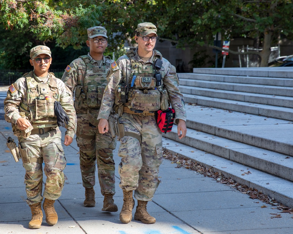 S.C. National Guard Soldiers assigned to Task Force Bulldog Assist in Foot Patrols