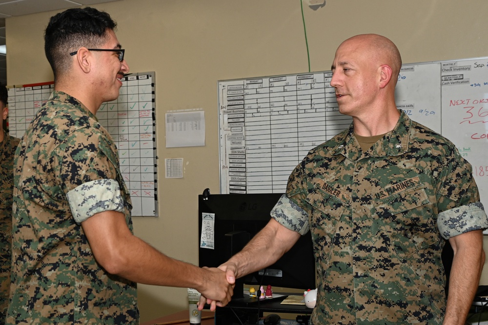 U.S. Marines With Regional Disbursing Office-Pacific Awarded Coins From III MEF