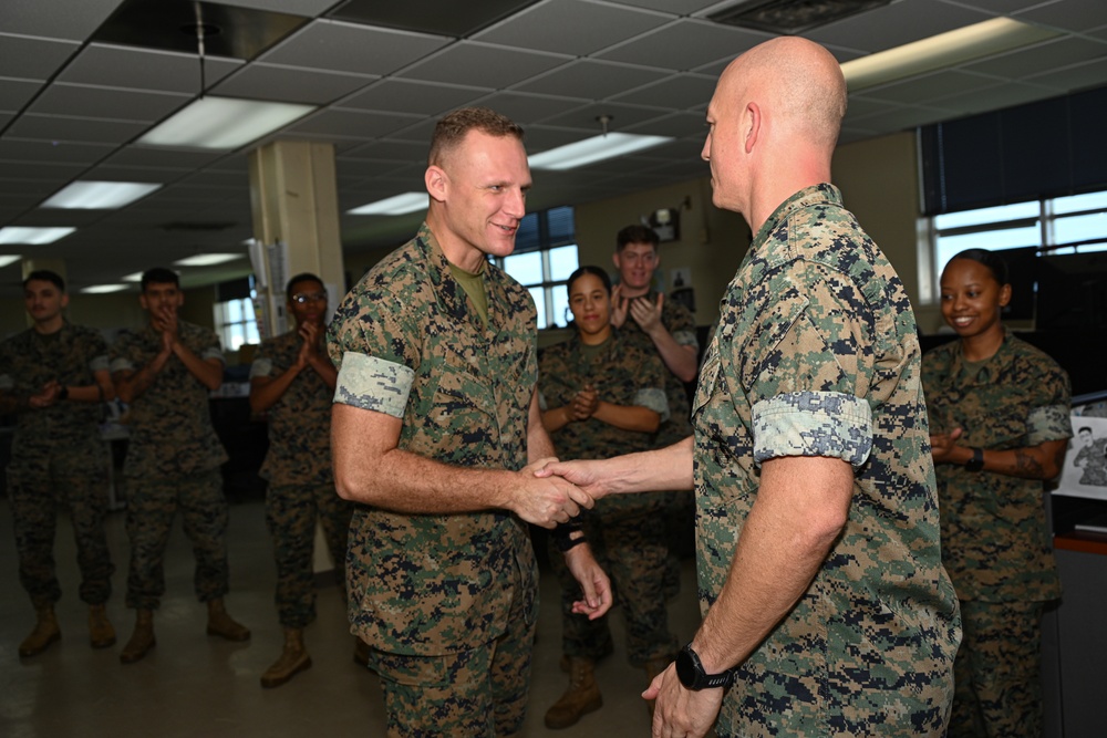 U.S. Marines With Regional Disbursing Office-Pacific Awarded Coins From III MEF