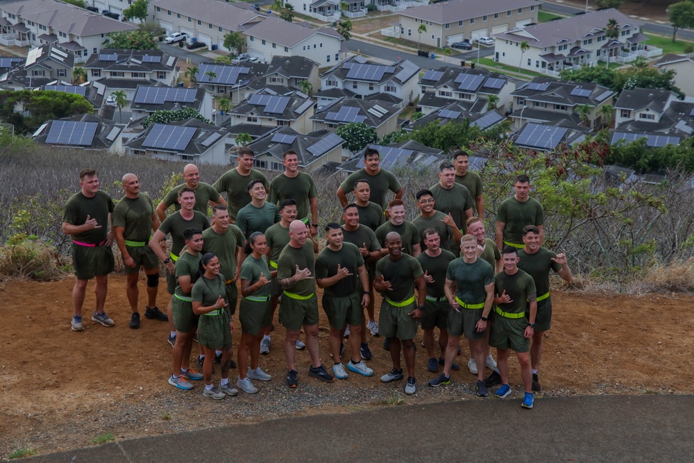MAG-24 senior enlisted leaders climb Kansas Tower Hill