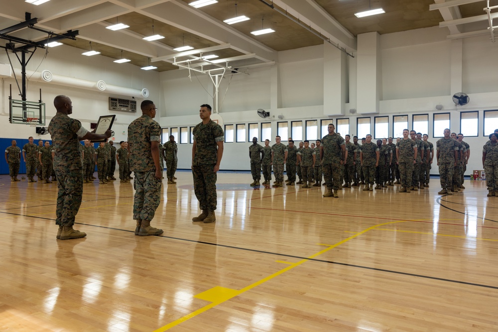 Camp Blaz holds formation for recognition