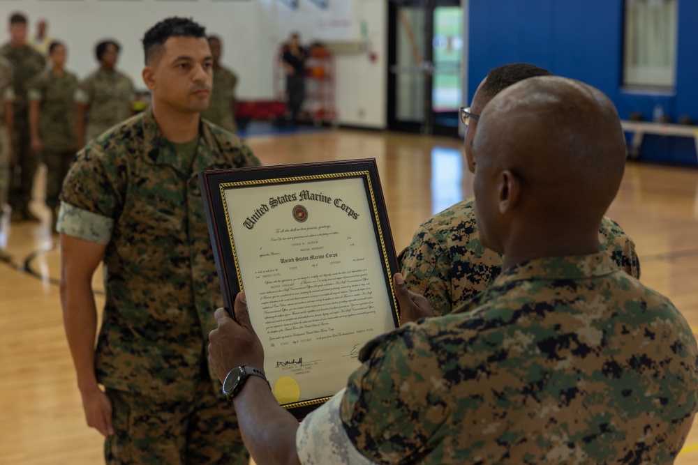 Camp Blaz holds formation for recognition