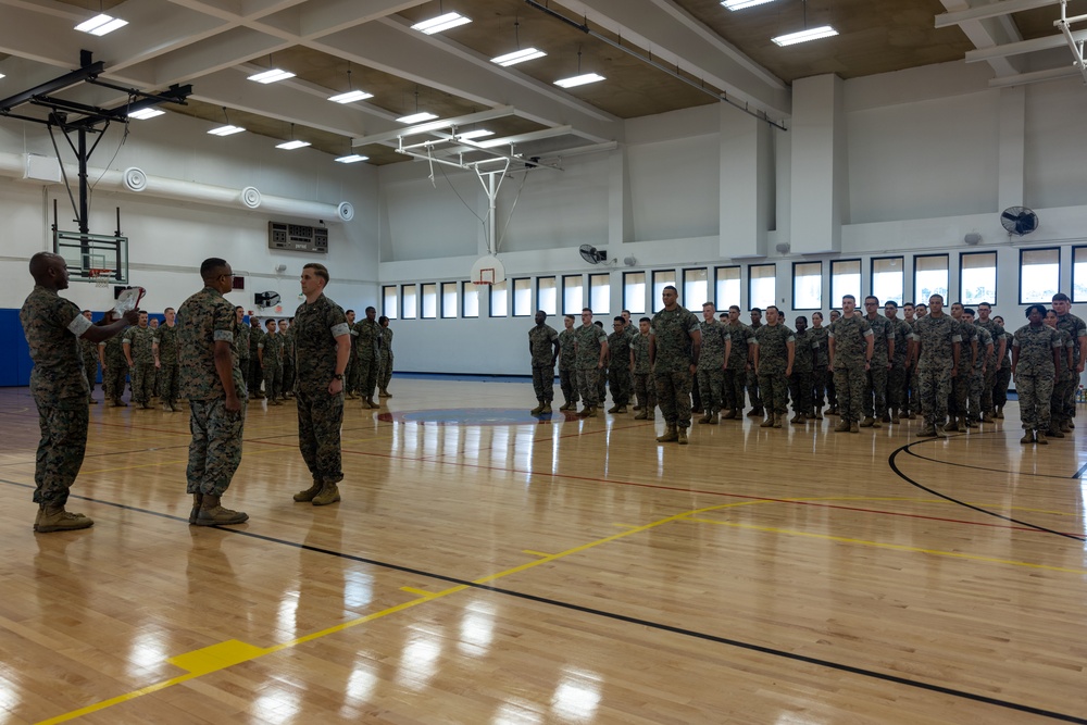 Camp Blaz holds formation for recognition