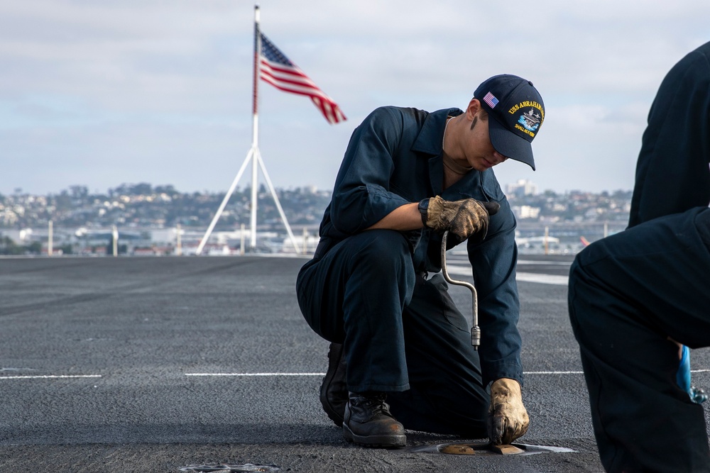 Abraham Lincoln conducts routine operations