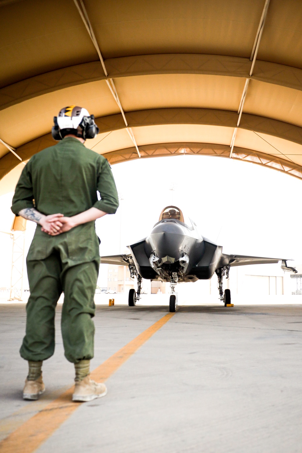 U.S. Marines with VMFA-542 conduct flight operations in the CENTCOM area of operation