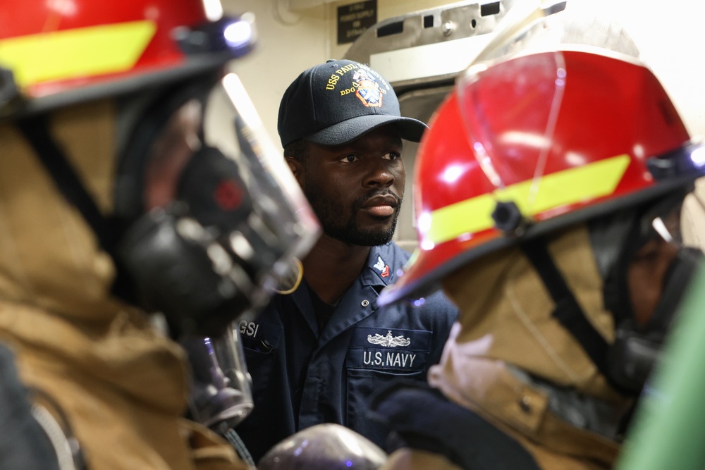 Damage Control Drill in Engineering Spaces aboard USS Paul Ignatius (DDG 117)