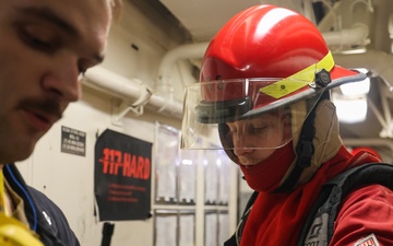 Damage Control Drill in Engineering Spaces aboard USS Paul Ignatius (DDG 117)