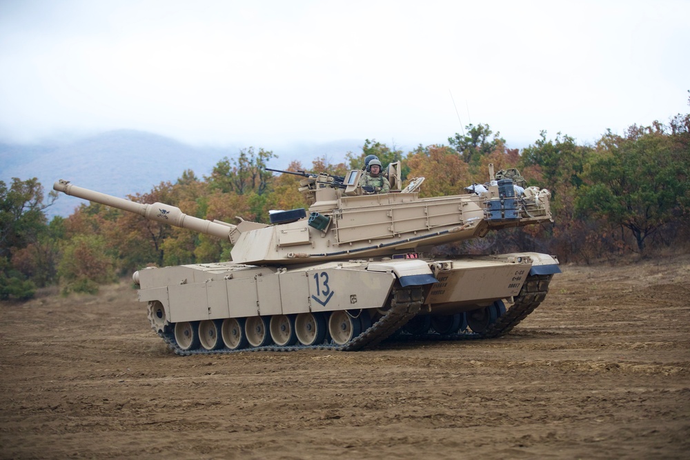 1st ABCT, 1st Infantry Division, M1A2 Abrams Conduct Table V Gunnery at Novo Selo Training Area