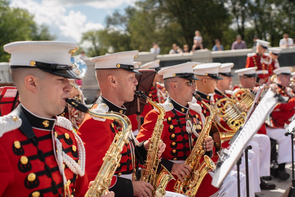 &quot;The President's Own' United States Marine Band Performs at the WWII Memorial for the 80th VJ Day Anniversary
