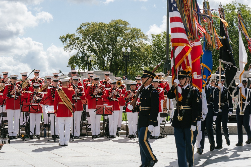 &quot;The President's Own' United States Marine Band Performs at the WWII Memorial for the 80th VJ Day Anniversary