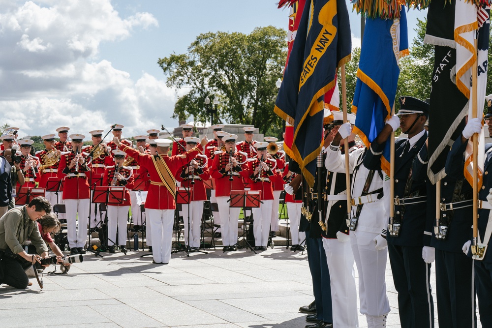 &quot;The President's Own' United States Marine Band Performs at the WWII Memorial for the 80th VJ Day Anniversary