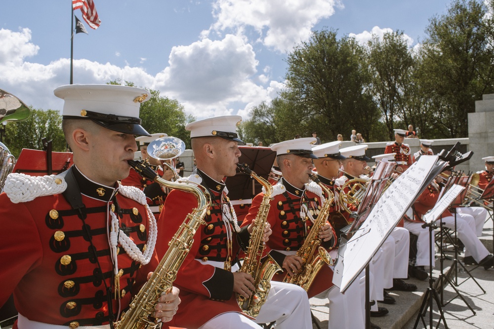 &quot;The President's Own' United States Marine Band Performs at the WWII Memorial for the 80th VJ Day Anniversary
