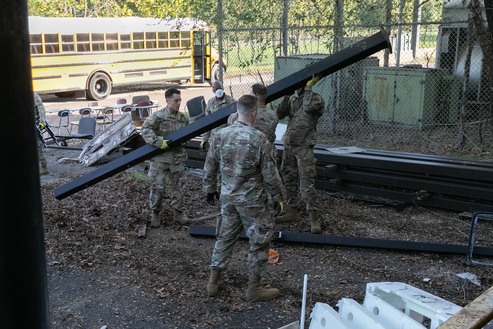National Guardsmen clear out buildings for Capital Guardian Youth ChalleNGe Academy