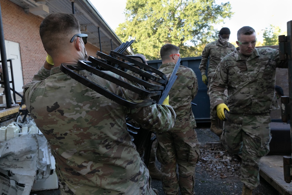 National Guardsmen clear out buildings for Capital Guardian Youth ChalleNGe Academy