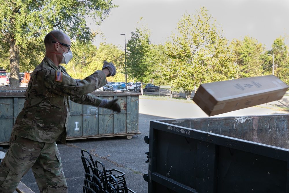 National Guardsmen clear out buildings for Capital Guardian Youth ChalleNGe Academy