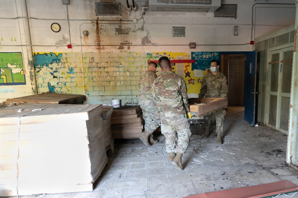National Guardsmen clear out buildings for Capital Guardian Youth ChalleNGe Academy