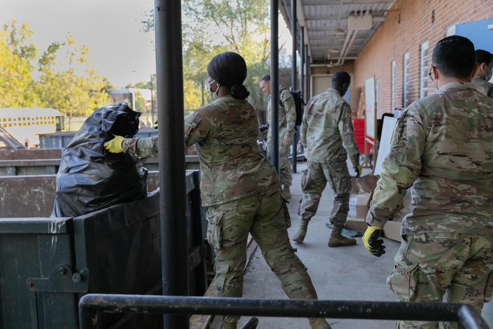 National Guardsmen clear out buildings for Capital Guardian Youth ChalleNGe Academy