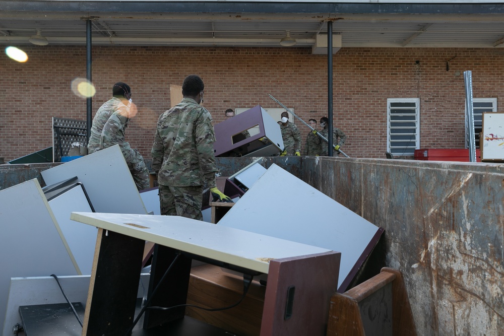 National Guardsmen clear out buildings for Capital Guardian Youth ChalleNGe Academy