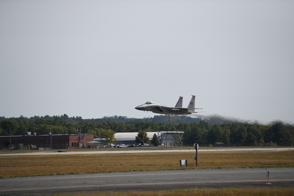 A chapter closed, 104th Fighter  Wing Commander takes final flight