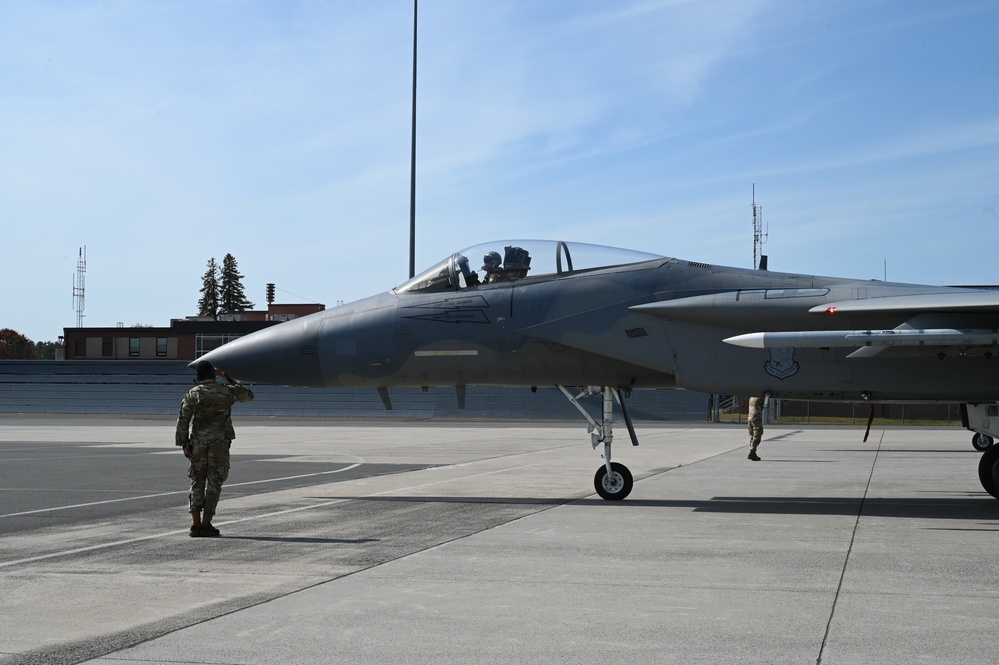 A chapter closed, 104th Fighter  Wing Commander takes final flight