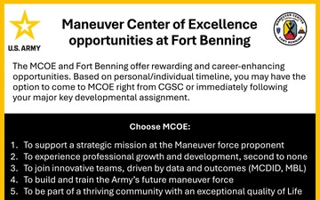 MCoE and Fort Benning Opportunities