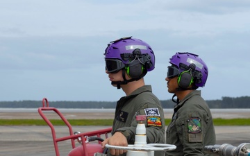 U.S. Marines with 2nd MAW and CLC-21 refuel Harriers