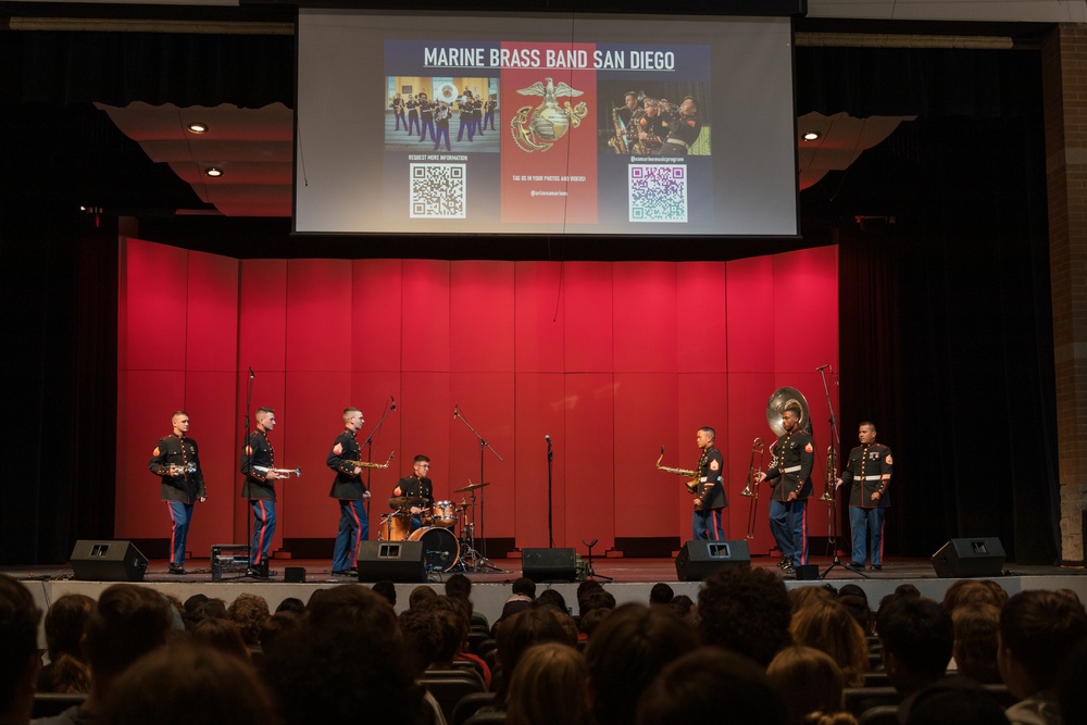 Marine Band San Diego Brass Band performs at Highland High School